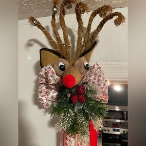 Vintage Christmas Reindeer Wall Hanging